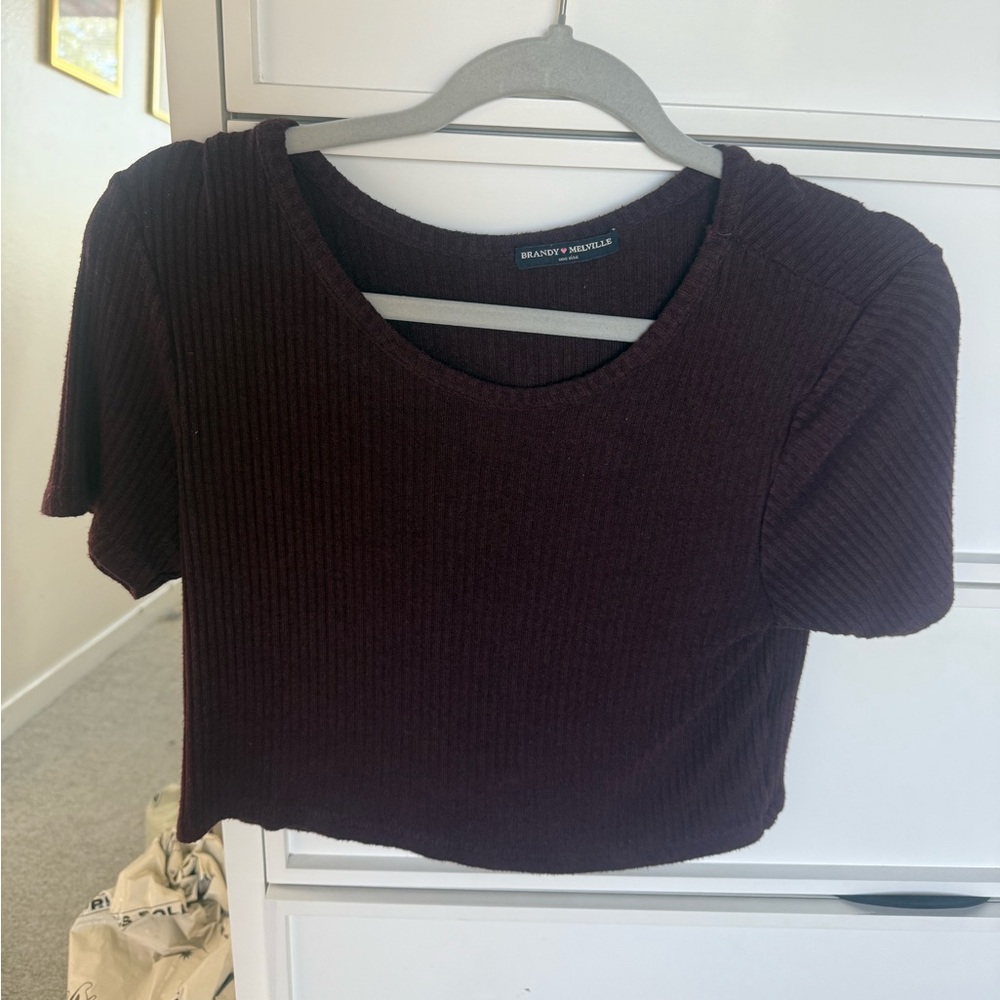 Brandy Melville Deep Maroon Knit Top